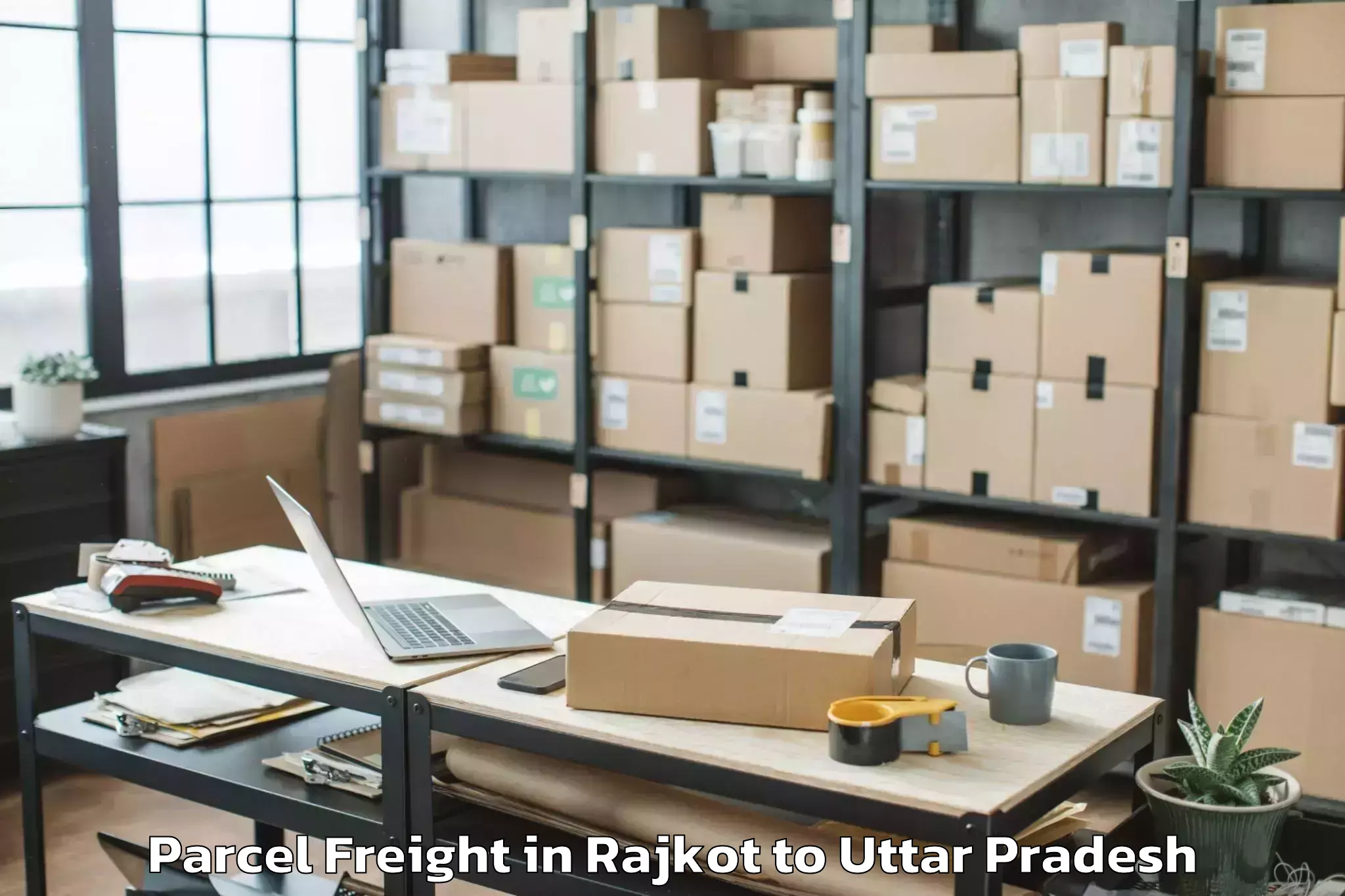 Reliable Rajkot to Bilsi Parcel Freight